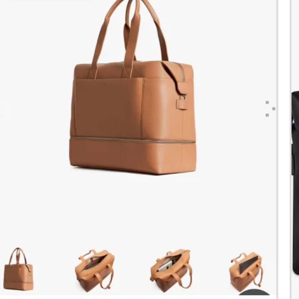Monos Metro Carry All Duffell Tan Leather Tote Bag